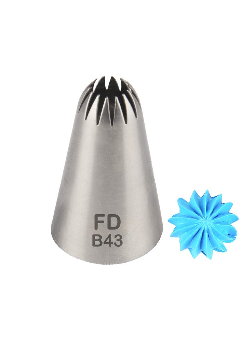 Fine Décor FineDecor Large Piping Tip Seamless Stainless Steel Icing Piping Nozzle Tip Cake Decorating Tools Cream Puff Decor Pastry Icing Piping Tool for Baker 1 Piece B43  - Image 1