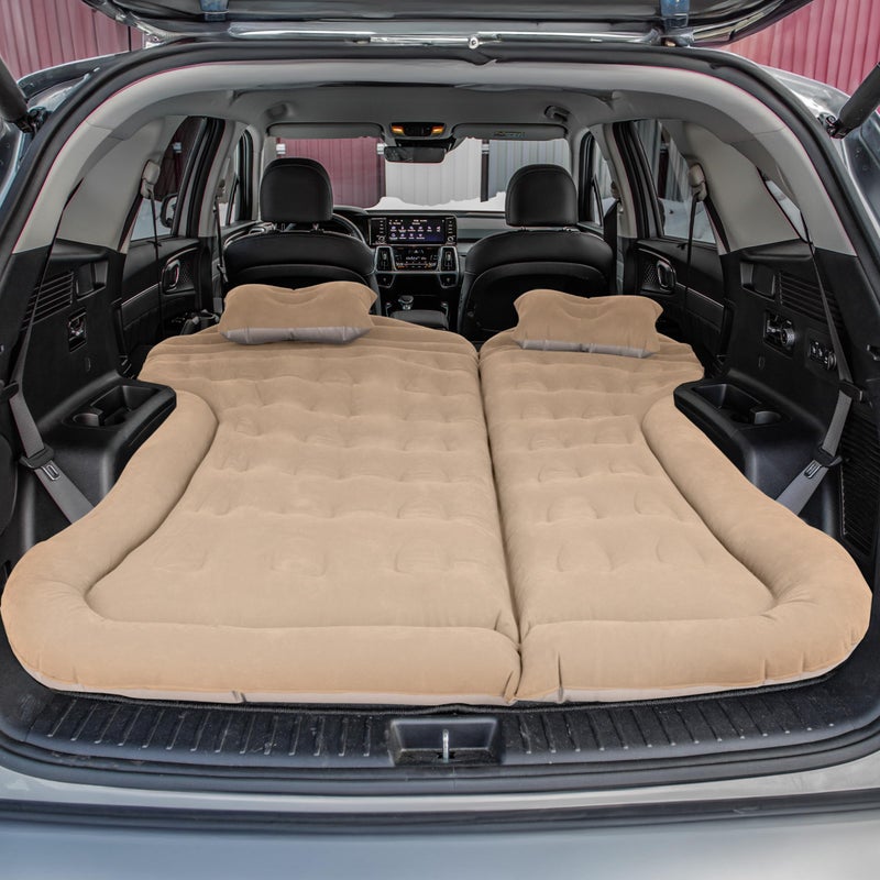 Wakeman Inflatable Mattress - Car Air Mattress for SUV or Tent with Aux Outlet Pump and 2 Inflatable Pillows - Car Camping Gear Outdoors (Beige) - Image 5