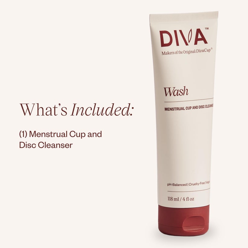 DivaCup DIVA Wash - Menstrual Cup & Disc Cleanser - Requires One Drop Only - Wash for Period Care - 100% Plant-Based Cleansing Wash - Fresh Citrus Scent - 4 Fl Oz - Image 2