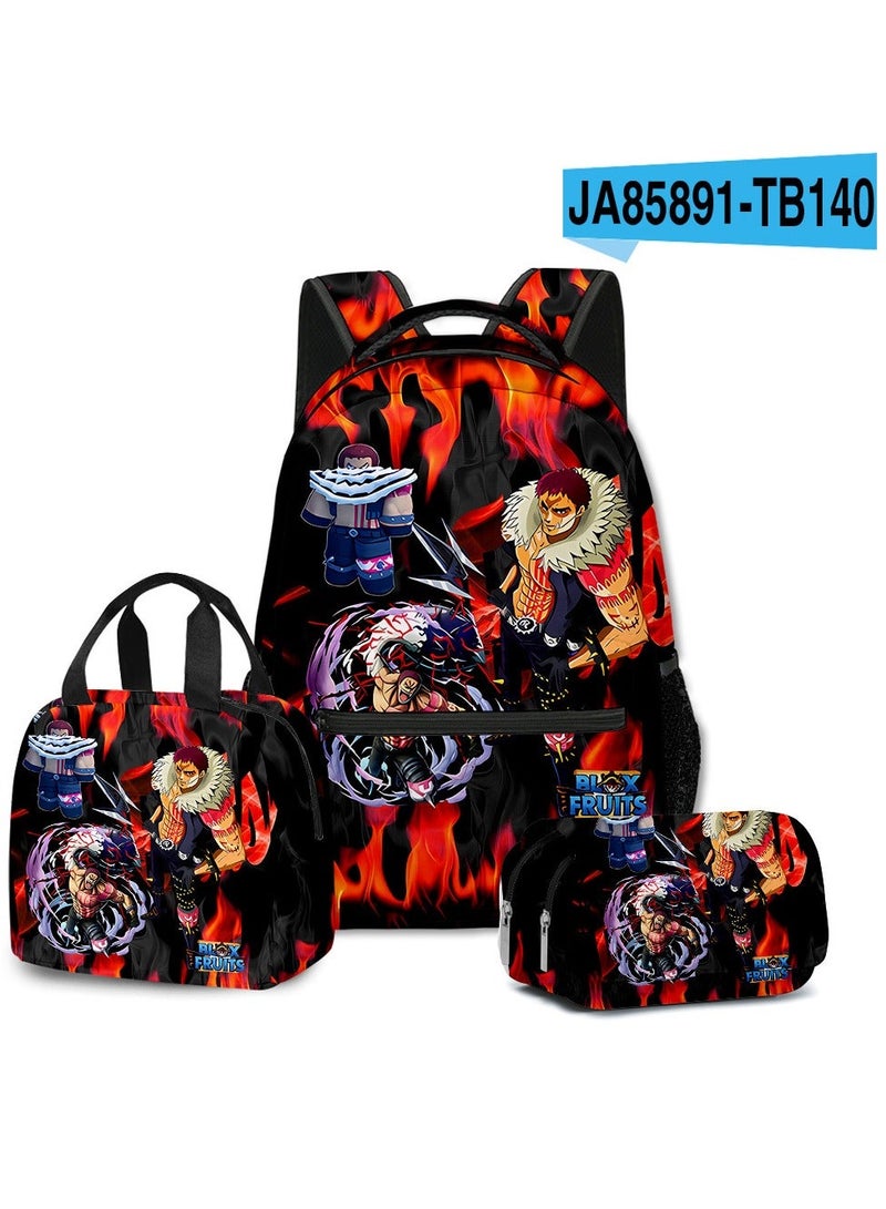 Cartoon Backpack Three-piece Student School Bag