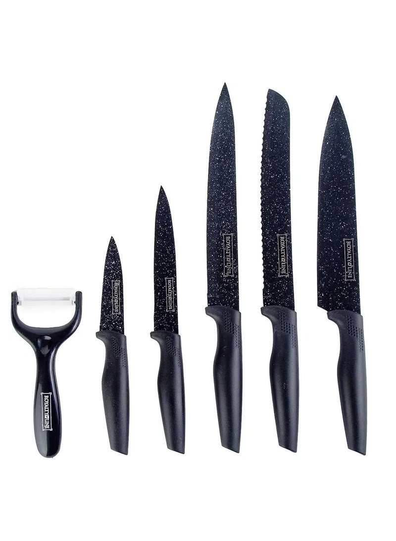 Stainless steel knife set with ceramic peeler  - Image 1