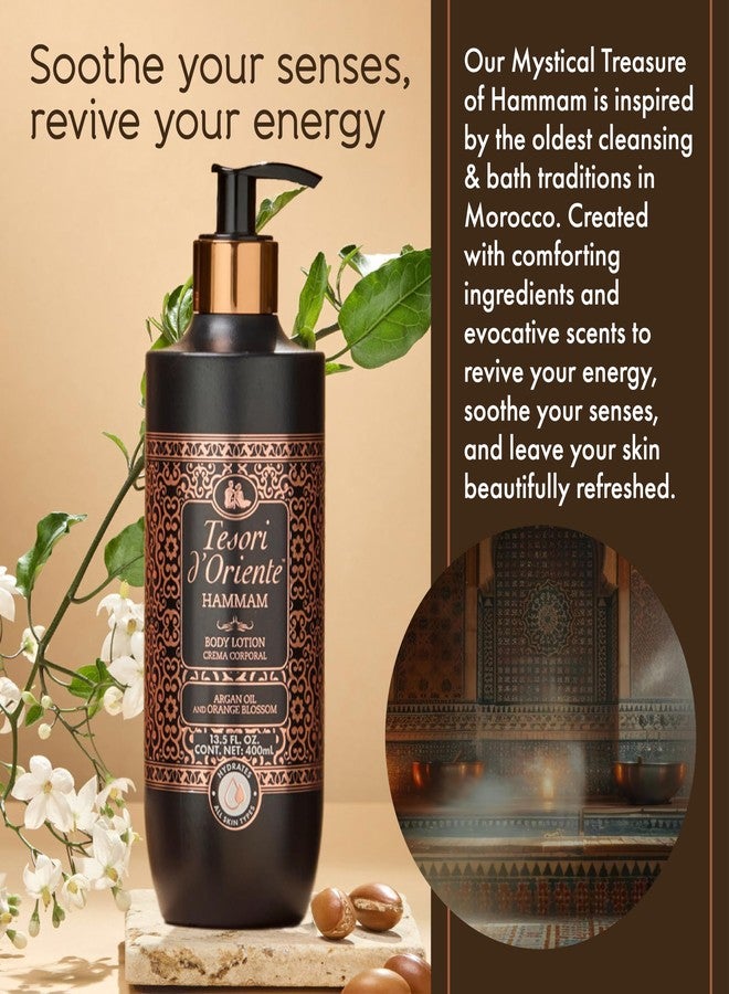 Tesori d'Oriente Tesori d’Oriente Hammam Body Lotion, 13.5 fl oz, Daily Full Body Moisturizer with Argan Oil, Fast-Absorbing, Lightweight & Non-Greasy, Orange Blossom Scented, All Skin Types - Image 5