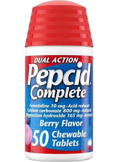 Pepcid Complete Berry Flavor - 100 Chewable Tablets (50ct x2 bottles)