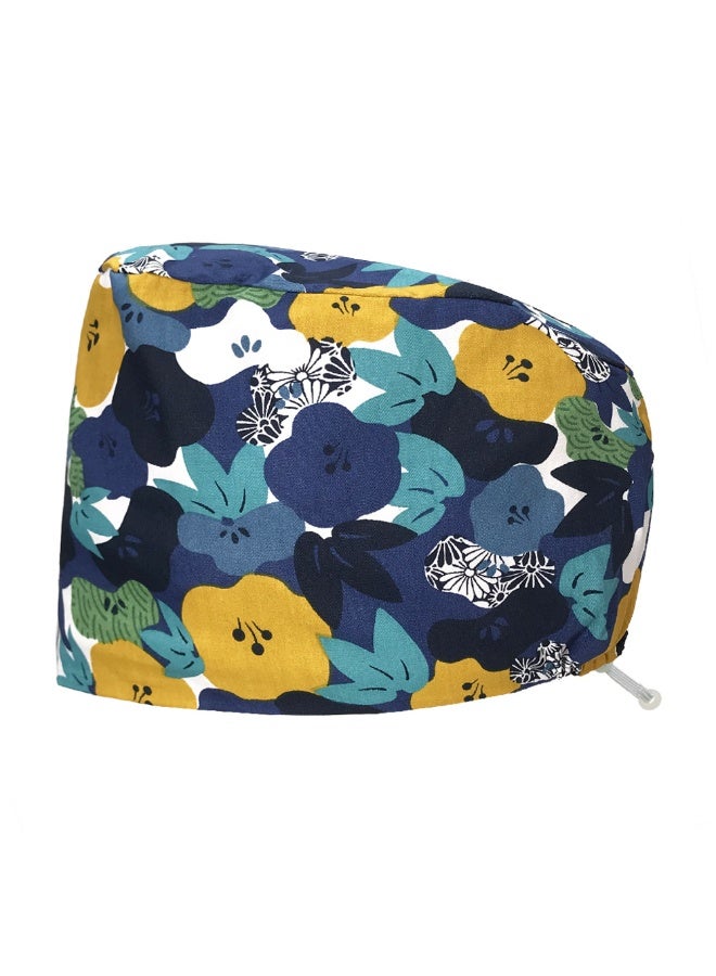 NIBEMINENT Nice-looking Printing Doctor Hat Surgical Cap for Long Hair Classic Nurse Baotou Caps Women Men Sweat-absorbent Towel Scrub Hat