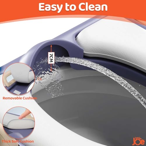 JUNIOR JOE Foldable Potty Training Seat with Stairs - Adjustable Install-Free Toilet Trainer with Non-Slip Splash Guard for Toddler Boys & Girls (PEACH) - Image 5