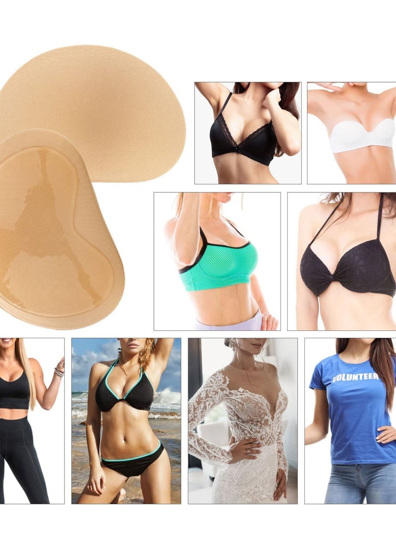 SYOSI - 6 Piece Bra Pads Push Up Breast Pads, Self Adhesive Invisible Breast Patch Underwear Breast Pads, Increase Cup Size, Breathable, Reusable, Waterproof, Cleavage Enhancer Pads (Skin and Black) - Image 1