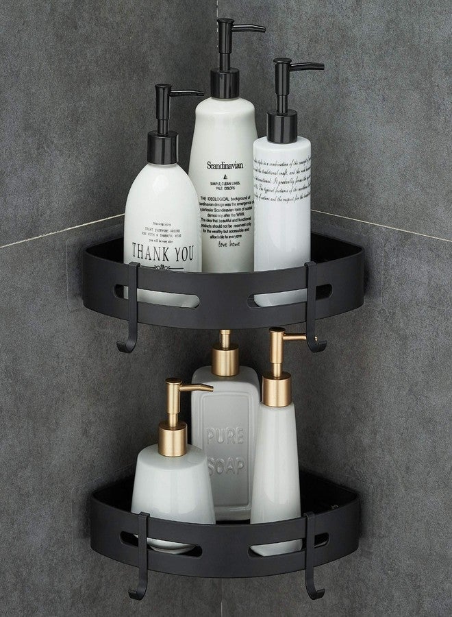 Hoomtaook Adhesive Corner Shelf Bathroom Shower Caddy Organizer for Kitchen Toilet No Drilling 2-Tier Bathroom Corner Shelves Shower Caddies - Image 1