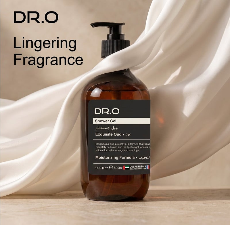 DR.O Premium Shower Gel | 500ml | EXQUISITE OUD Scent |Deep Nourishing Body Wash for Glowing Skin | Gentle Cleansing Foam for All Skin Types | Moisturizing Skin Care Formula | Long Lasting Fragrance - Image 4