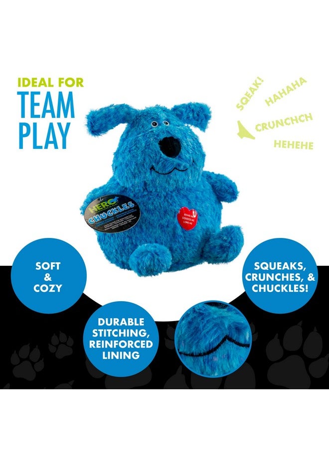 Hero Hero Chuckles Bellies, Blue Puppy Plush Dog Toy, Dog Squeaky Toys, Durable Stuffed Animal with 3 in 1 Squeaker  - Image 4