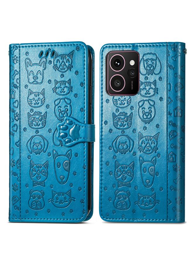 جرين تايجر جراب لهاتف HMD Skyline مصنوع من الجلد المنقوش بنقشة قطة وكلب - Image 2