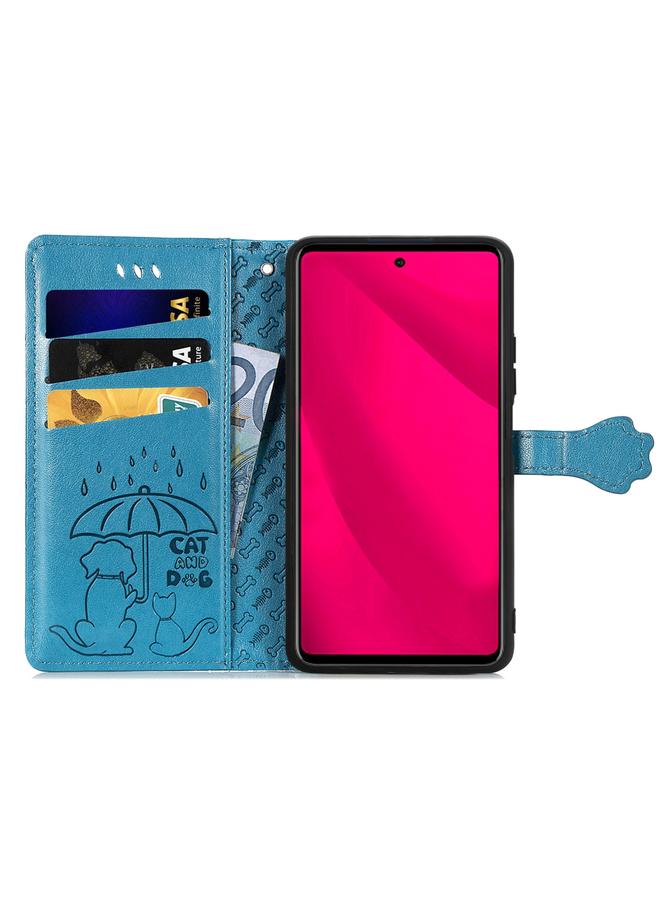 جرين تايجر جراب لهاتف HMD Skyline مصنوع من الجلد المنقوش بنقشة قطة وكلب - Image 3