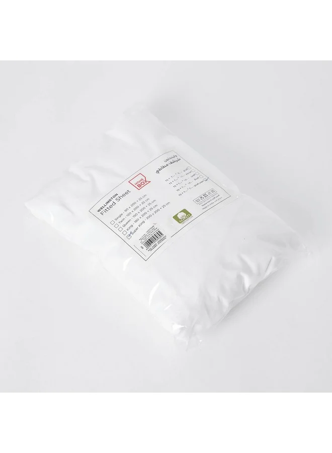 Home Box Ballina Solid Cotton Super King Fitted Sheet 200 x 33 x 200 cm