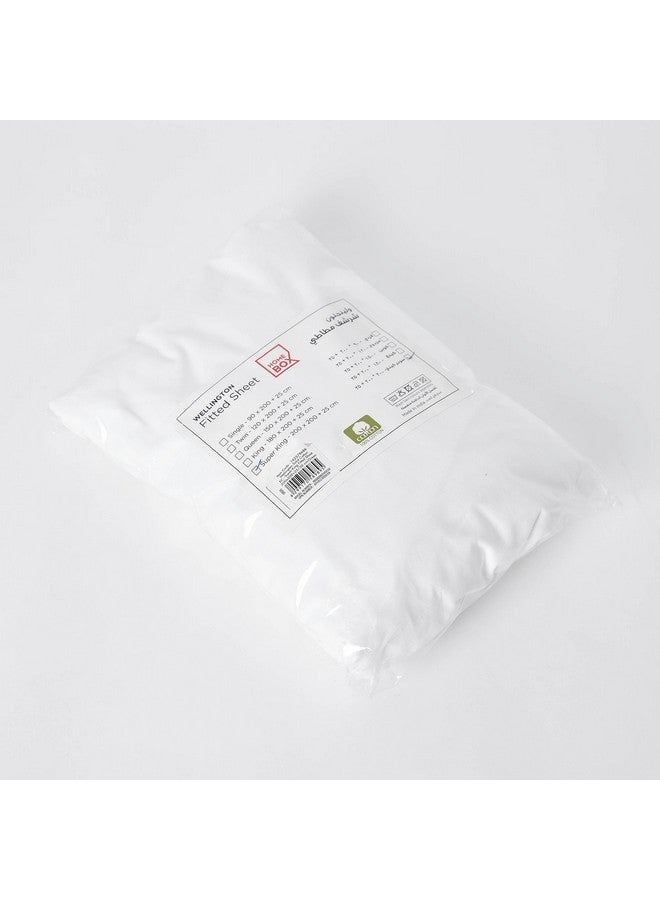 Home Box Ballina Solid Cotton Super King Fitted Sheet 200 x 33 x 200 cm - Image 5