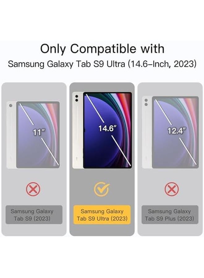 جي تيك حافظة لهاتف سامسونج جالاكسي تاب S9 الترا 14.6 بوصة مع حامل قلم S ناعم من البولي يوريثان الحراري ثلاثي الطي غطاء واقي للكمبيوتر اللوحي يدعم قلم S للشحن التلقائي والنوم بيج - Image 2