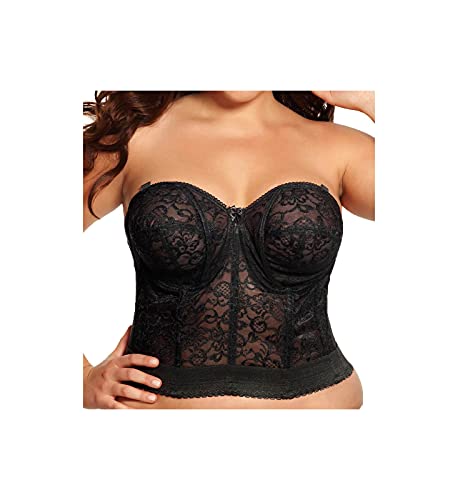 GODDESS womens Lace Bridal Bustier Bras, Black, 34DD US - Image 1