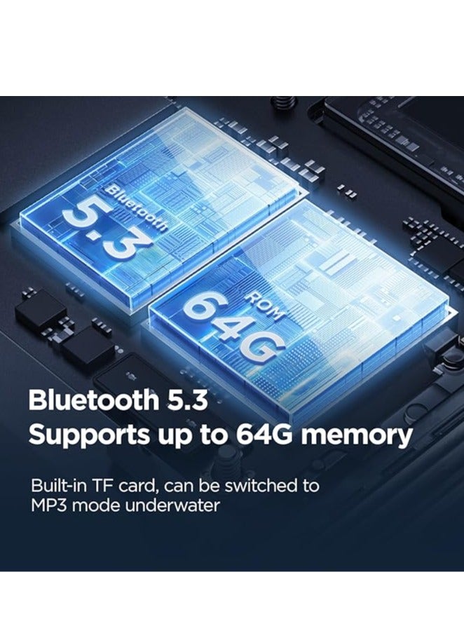 SANAG B60SPro Max Bone Conduction Headphones Open Ear Wireless Swimming Headphones Built-in 64GB Memory IPX8 Waterproof Sport Earphones Noise Reduction 10H Playtime for Gym Running Cycling(White) - Image 4