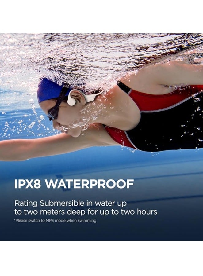 SANAG B60SPro Max Bone Conduction Headphones Open Ear Wireless Swimming Headphones Built-in 64GB Memory IPX8 Waterproof Sport Earphones Noise Reduction 10H Playtime for Gym Running Cycling(White) - Image 3