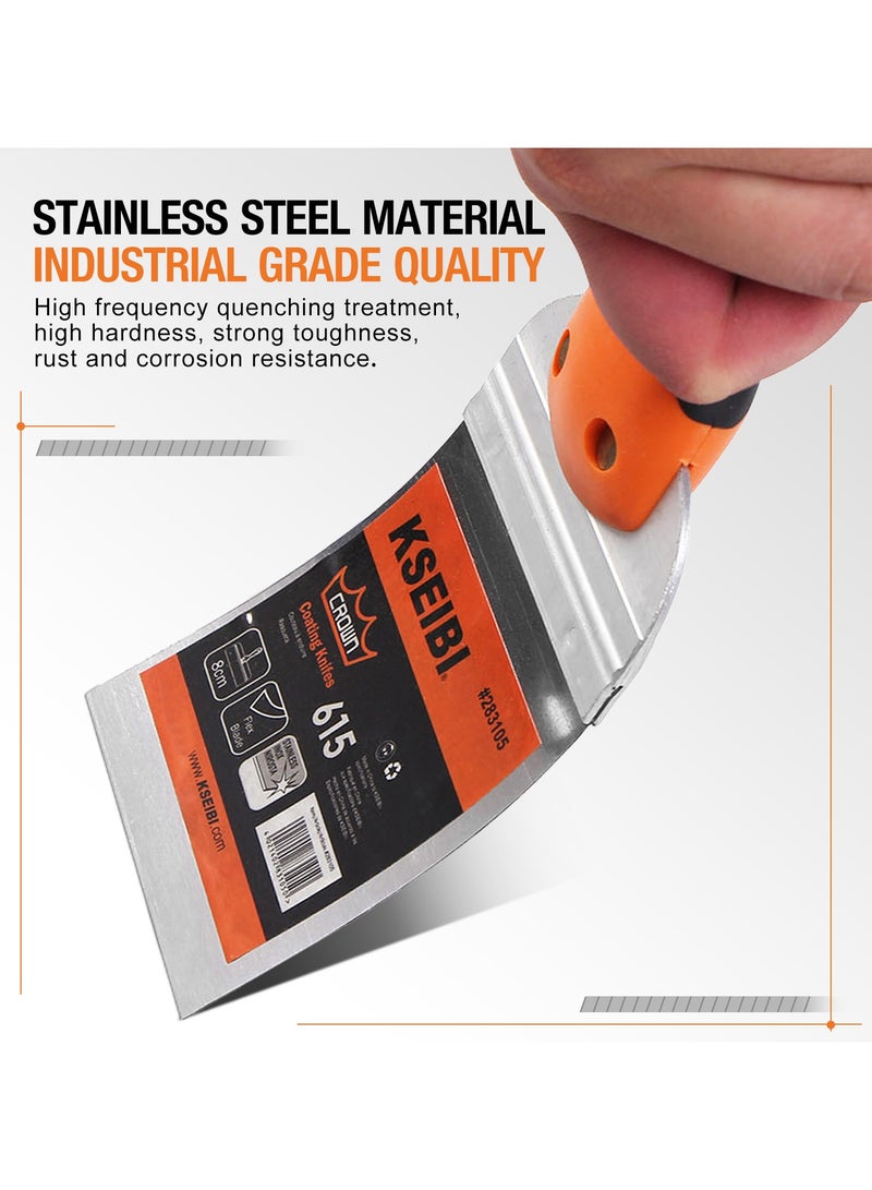 KSEIBI Coating Knife with Progrip Handle, Stainless Steel, for Scraping Cement, Pasting Wallpaper and Glass Film. Putty Knife Scraper with Hammer End, Soft Grip, Perfect for Drywall Repairing and Finishing.  - Image 2
