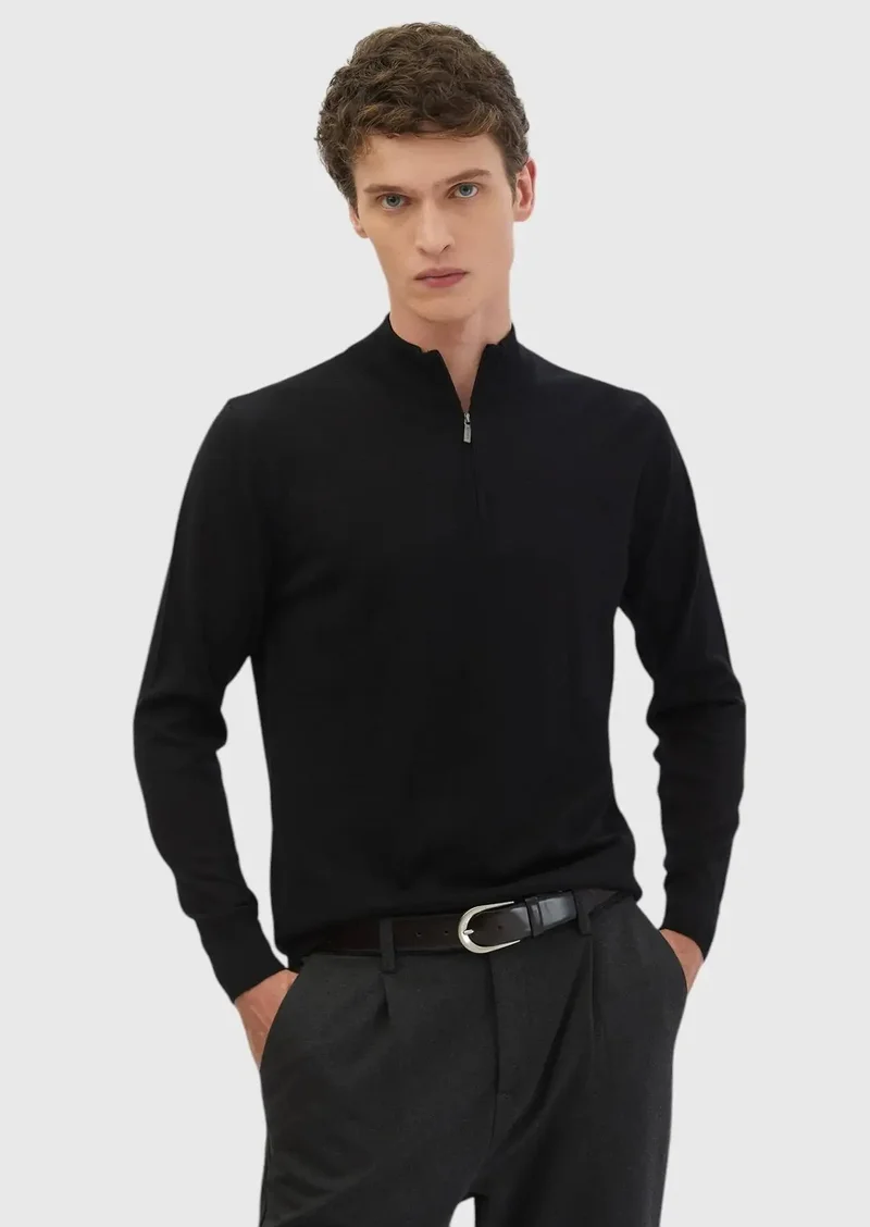 RAMSEY Black Knitwear Sweatshirt