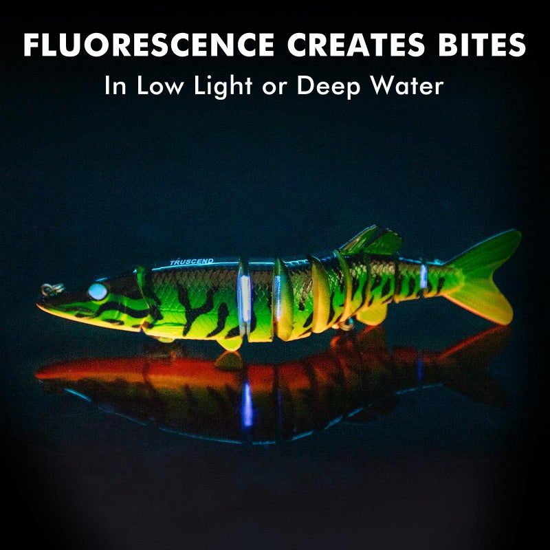 TRUSCEND Easy Catch Swimmax, Magic Noisy Turbulent Wiggling and Vibrating Actions for More Bites, Segmented Swimbait Jointed by Dyneema Strongest Fiber, Lifelike Fishing Lures for Relax Family Fishing - Image 5