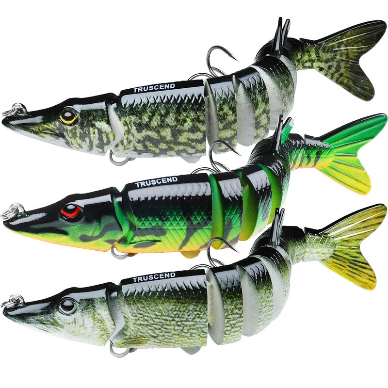 TRUSCEND Easy Catch Swimmax, Magic Noisy Turbulent Wiggling and Vibrating Actions for More Bites, Segmented Swimbait Jointed by Dyneema Strongest Fiber, Lifelike Fishing Lures for Relax Family Fishing - Image 1