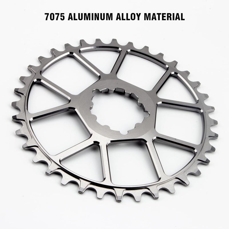 EVOSID Ultralight MTB Chainring Direct Mount 3mm Offset 32T/34T/36T/38T Narrow Wide 7075 CNC Chainwheel - Titanium - Image 5