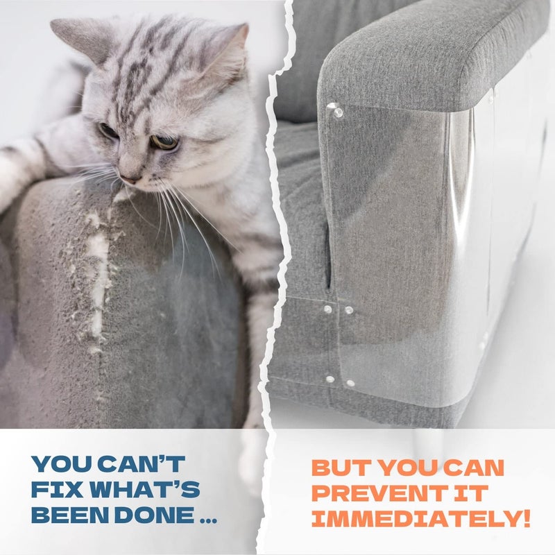 KatSupreme Cat Scratch Furniture Protector - Couch and Sofa Guards - 8 XL Sheets with 64 Pins (8 XL Sheets and 64 Pins) - Image 2