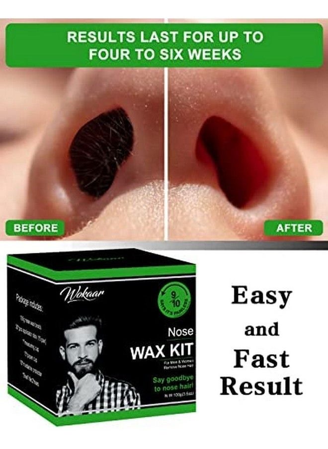 maycreate - Nose Wax Kit For Men Women Eyebrows Ears Lips Facial Nose Hair Removal Wax 50G Wax 10 Applicators 5 Wooden Stick 10 Little Cups 1 Protect Sticker 1 Measuring Cup - Image 1