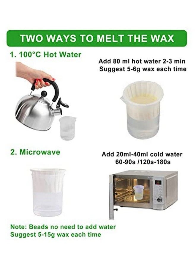 maycreate - Nose Wax Kit For Men Women Eyebrows Ears Lips Facial Nose Hair Removal Wax 50G Wax 10 Applicators 5 Wooden Stick 10 Little Cups 1 Protect Sticker 1 Measuring Cup - Image 1