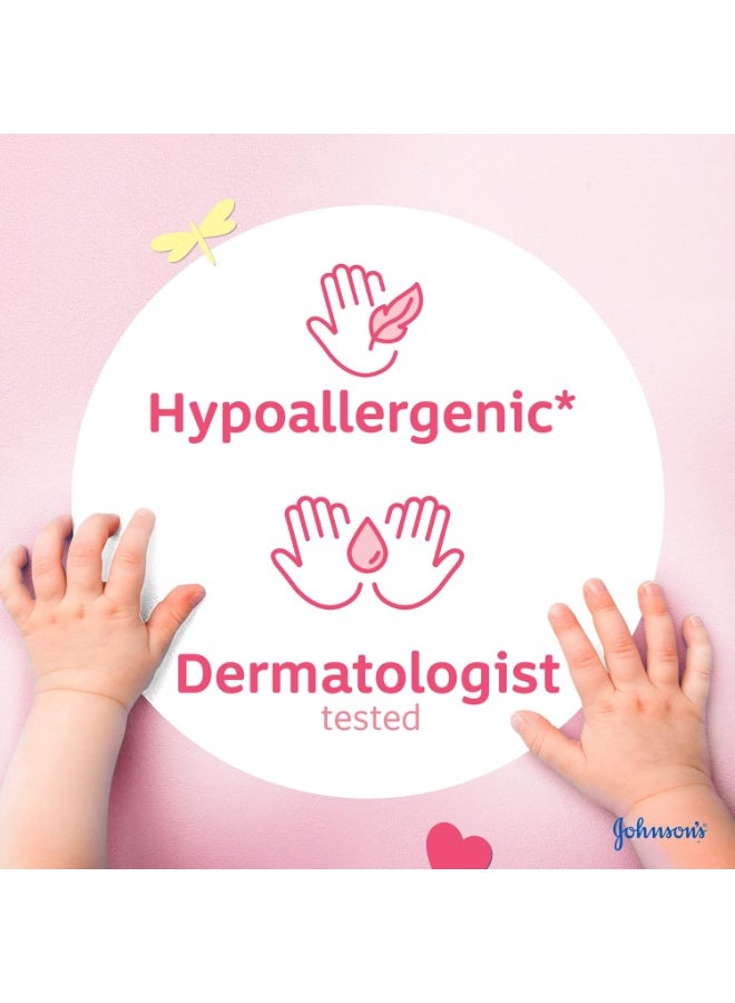 erorex Johnson's Baby Wipes Gentle All Over 2+1 Value Pack 216 Wipes No More Tears with Silk Extract - Image 4