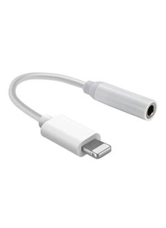 3.5mm to Lightning Audio Port Adapter for iPhone 7 to 14 White