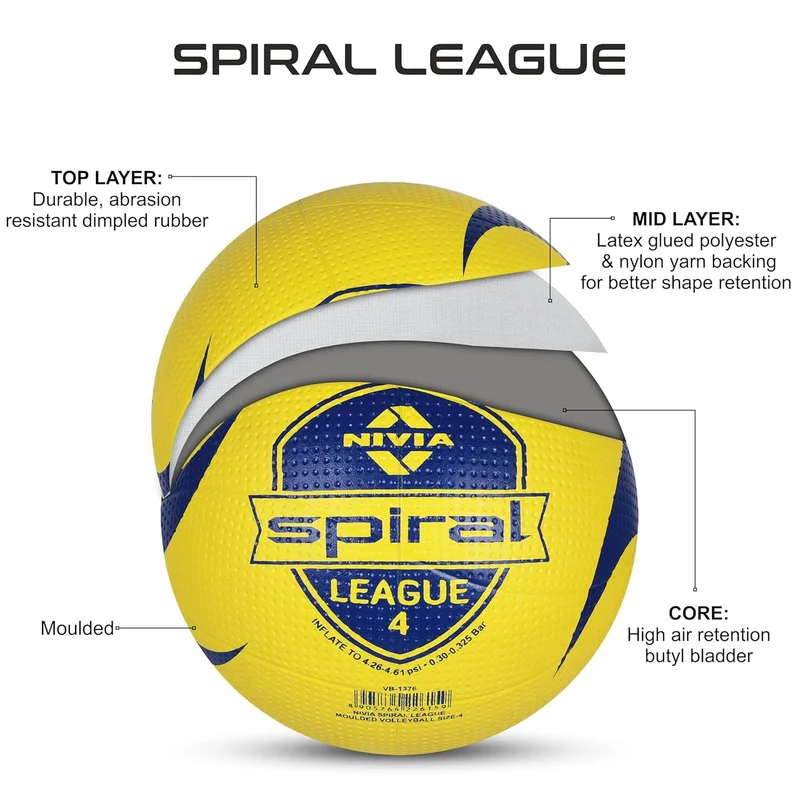 Nivia Nivia Spiral League Volleyball Size 4