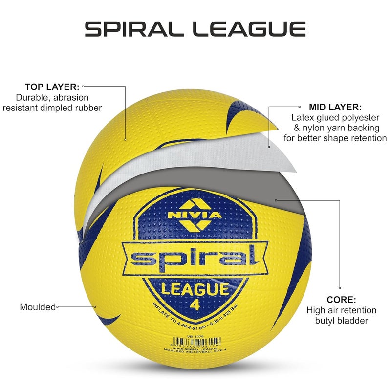 Nivia Spiral League Volleyball Size 4 - Image 2