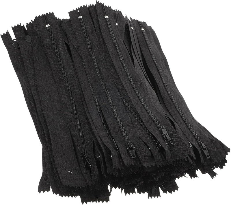 Parliky 200pcs Black 20cm Self-Locking Nylon Coil Invisible Zippers for Sewing Dress Pants Garment Craft Making Multi-use Fasteners - Image 1