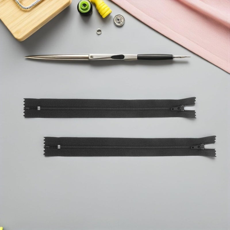 Parliky 200pcs Black 20cm Self-Locking Nylon Coil Invisible Zippers for Sewing Dress Pants Garment Craft Making Multi-use Fasteners - Image 5