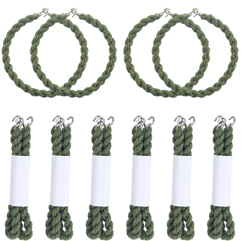 ZNBSIXP 12 PCS Boot Blousers Military Adjustable with Metal Hooks â€“ Elastic Boot Straps Tactical Cowboy Trouser Blousing Straps for Army Navy Air Force Uniform, Camo Pants & Work Boots(Green) - Image 1