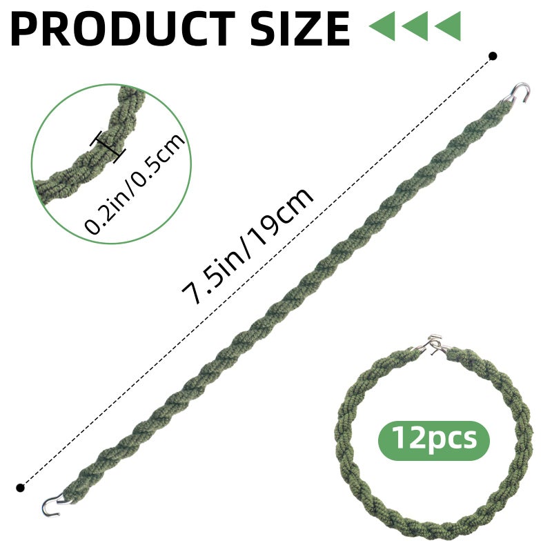ZNBSIXP 12 PCS Boot Blousers Military Adjustable with Metal Hooks â€“ Elastic Boot Straps Tactical Cowboy Trouser Blousing Straps for Army Navy Air Force Uniform, Camo Pants & Work Boots(Green) - Image 2