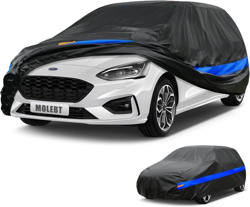 Molebt Hatchback Car Cover Waterproof All Weather, Universal Fit Ford Focus Honda Civic Hatchback, Toyota Corolla Hatchback, Subaru Impreza, VW Golf/GTI, Hyundai Kona, Nissan Leaf etc. - Image 1