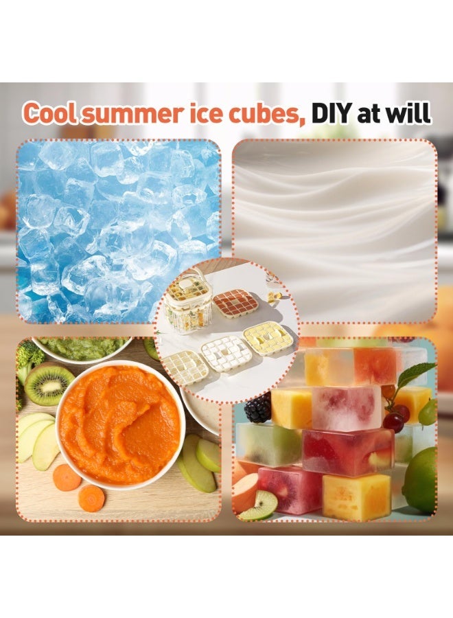 Freezer ice cube tray - A lid-equipped ice cube tray with two trays, 56 compartments, suitable for making beverages, smoothies, and juices. The tray with an easy-access ice cube function is suitable for use in the freezer.（Green） - Image 4