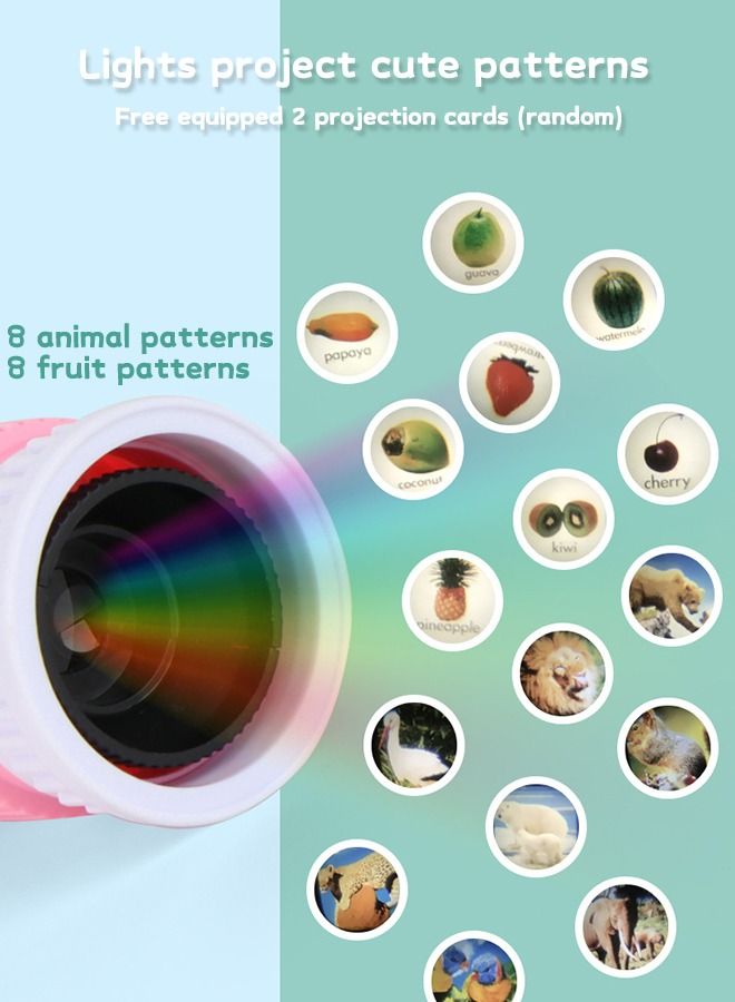 GROIC Musical Projector Camera with Sounds Projector Toy Interactive Musical Instrument Party Camera Educational Learning 16 Images, 2 Themes,  Animals+Fruits - Image 2