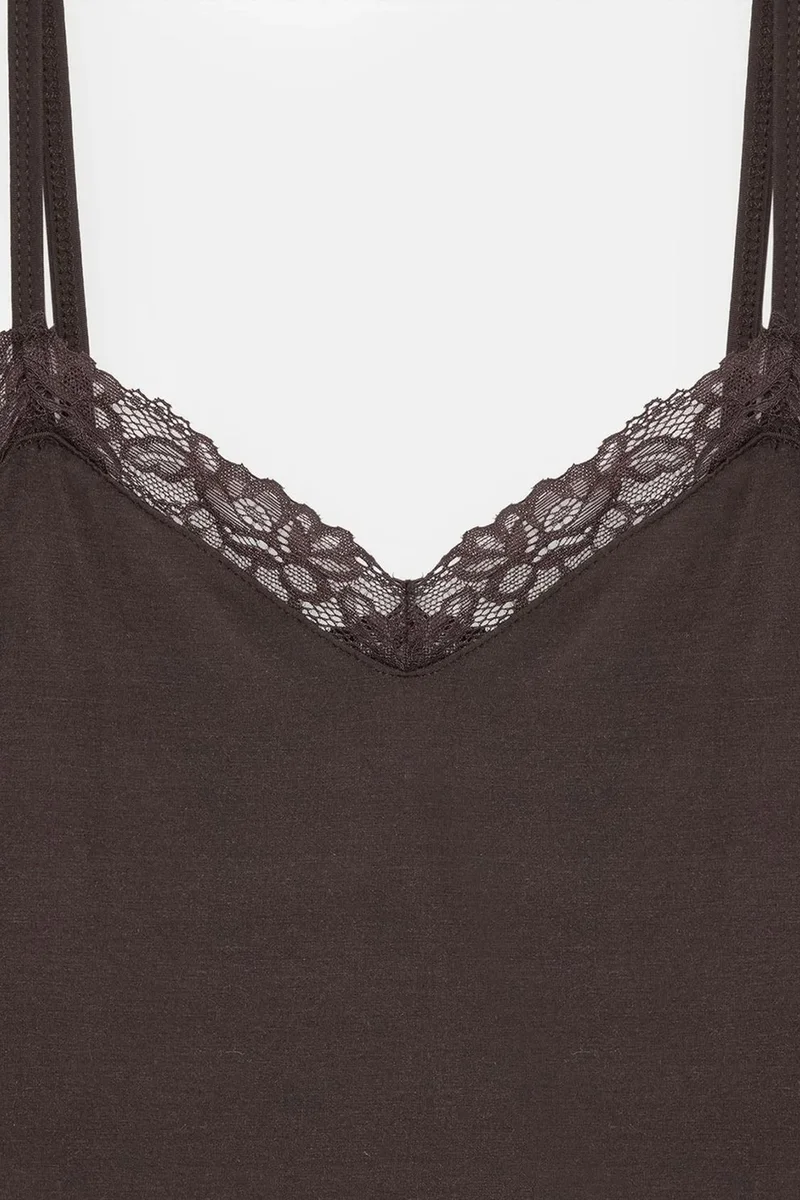 Dilvin Black DILVIN Slim Fit Sleeveless V-Neck Cami Blouse for Women | Best Price UAE