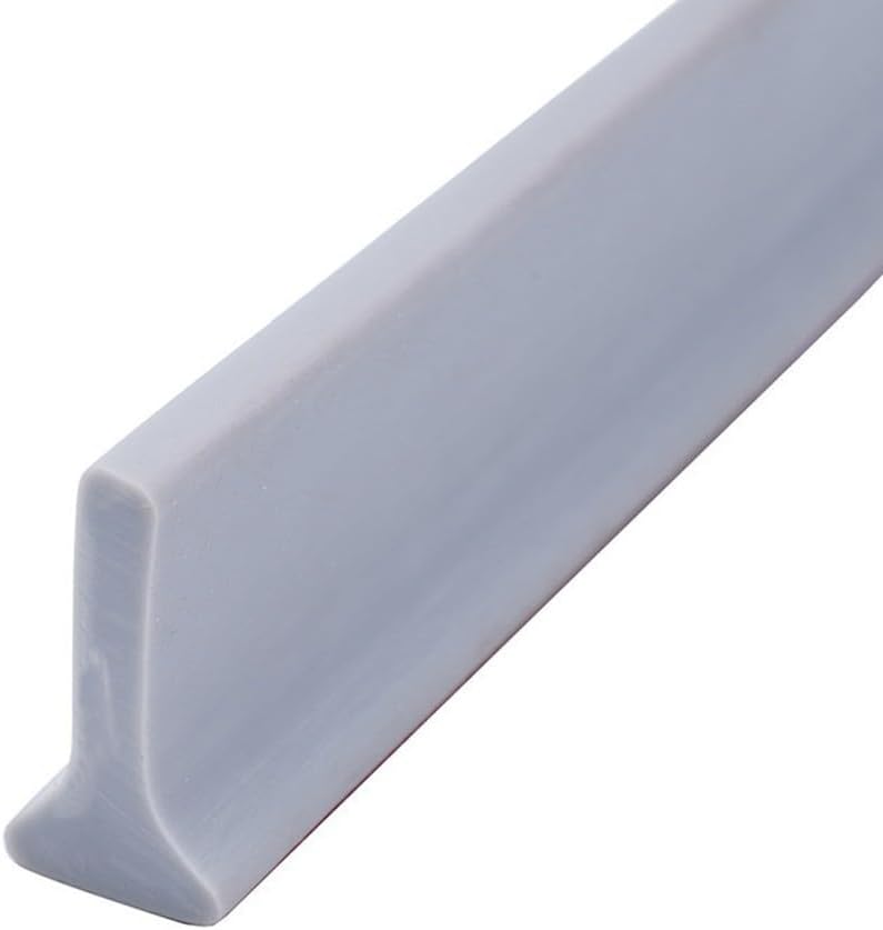 Flexible Transparent Rubber Silicone Shower Barrier Water Stopper 300cm Length Gray - Image 1