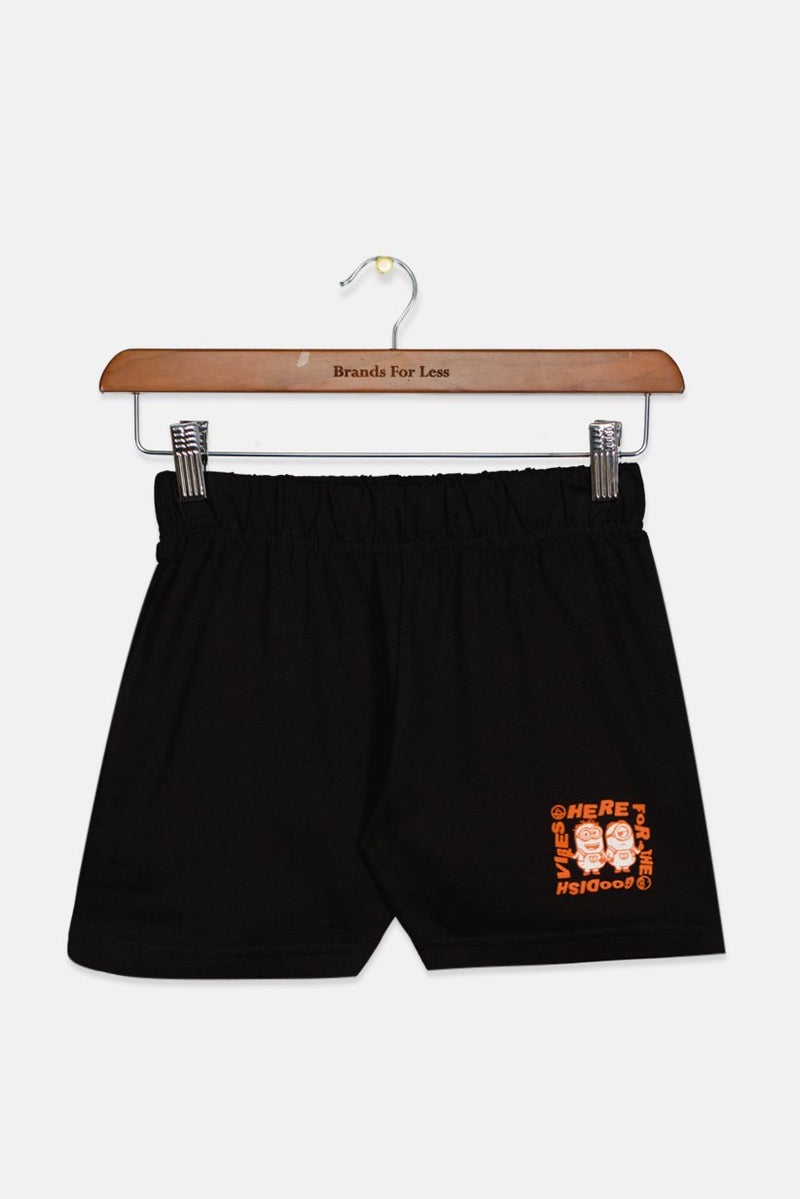 DIFUZED Kids Boy Graphic Print Pull On Shorts, Black - Image 1