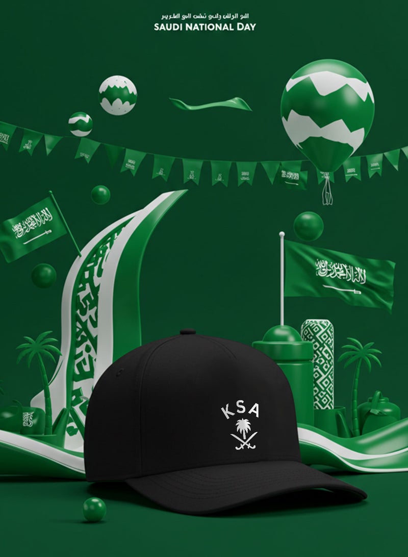 لوحة كاب مصنوع من القطن بتصميم لمناسبة اليوم الوطني السعودي وللتعبير عن حب الوطن في كل وقت - Image 3