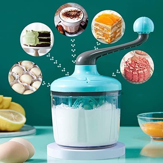 Dharmkul Dharmkul Egg Beater Hand CrankManual Egg Beater Cream Mixer Handcranked Whisk Manual Eggbeater Mixer Kitchen Baking Tools Kitchen Accessories Multicolor Pack of 1  - Image 5