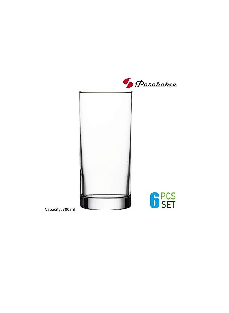 Pasabache Pasabahce Istanbul Beer/Juice/Water Glass Tumbler 380 ml 6 Pcs Set, Transparent  - Image 2