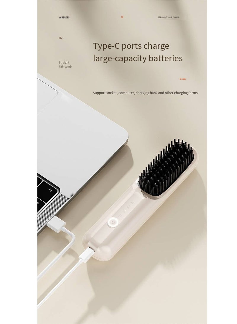 general Mini Ionic Straightening Comb – Travel-Friendly Straightener & Curler for Men/Women, Dual-Use Hair Styling Tool - Image 2