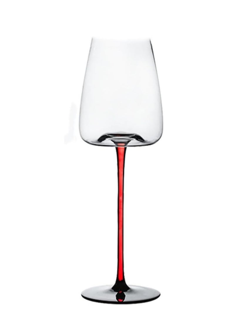 Crystal  Modern hand-blown crystal tumbler with thin rim and long handle, suitable for everyday use, unique wedding anniversary or birthday gift (340ml)
