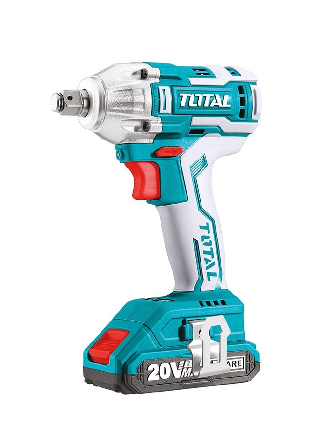 Total Tools TOTAL 20V Cordless Impact Wrench with Brushless Motor | Max Torque 300Nm | 2×2.0Ah Batteries + Charger + 3 Sockets (17/19/21mm) | LED Light | Canvas Bag  - Image 5