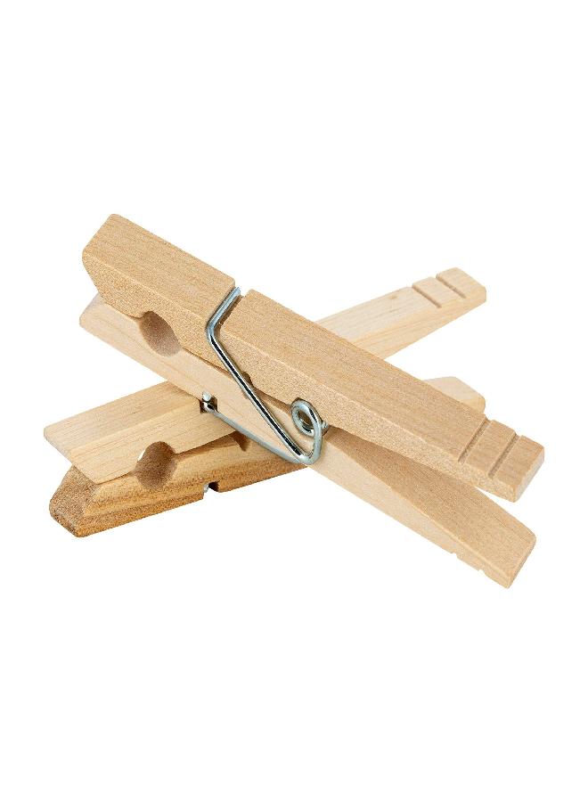 Woolite Extra Large Wooden 100 Pack Clothespins, Dimensions: 0.4 x 0.43 x 3.25 inches, Perfect for Indoor and Outdoor Use, Great for Hanging Clothes, Art & Crafts, Bags, Rust Resistant - Image 2